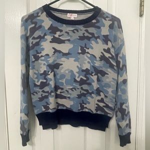 Blue and gray camo sweater